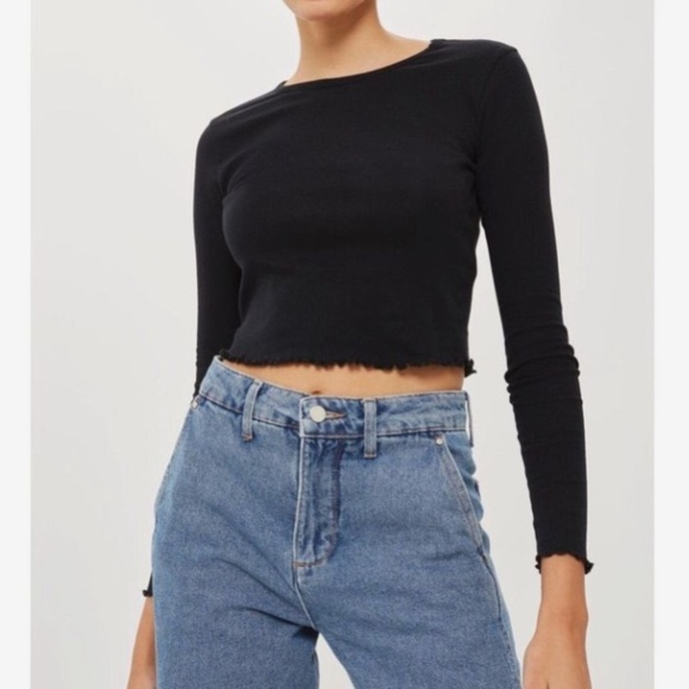 Topshop Ruffled Crop Top